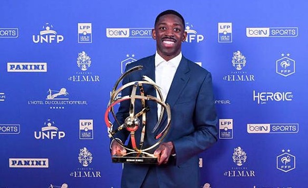 Ousmane Dembele nhận giải Cầu thủ xuất sắc nhất Ligue 1.