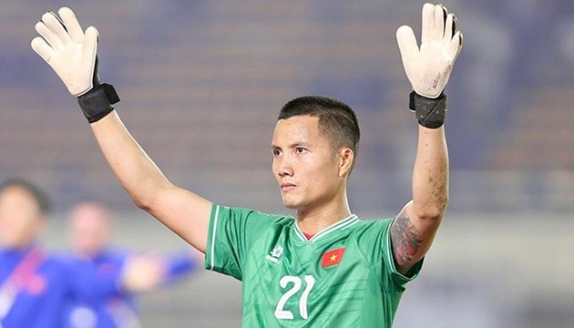 Đình Triệu vẫn giữ được phong độ và là lựa chọn đáng tin cậy của HLV Kim Sang-sik.
