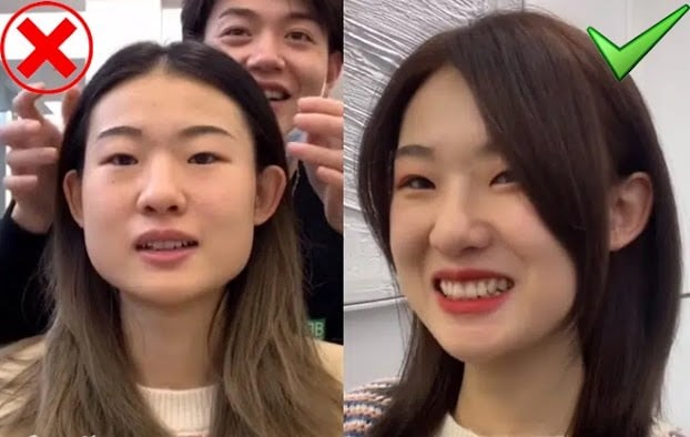 Tóc cho nàng có mặt góc cạnh