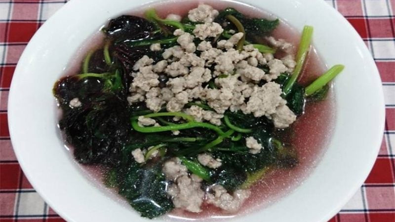 canh rau den thit bam