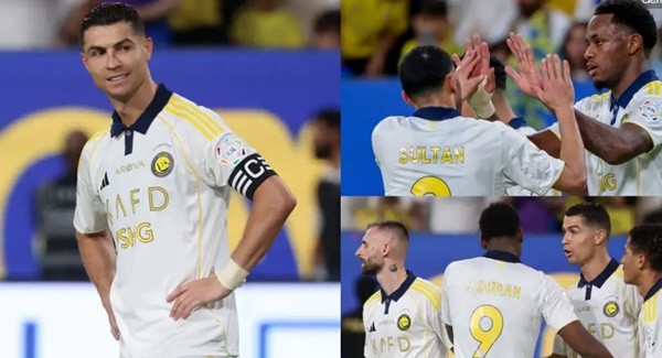 Ronaldo bất lực nhìn Al Nassr thua trận.