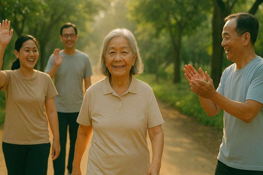 Chìa khóa thứ hai: Giữ gìn sức khỏe tinh thần và thể chất giúp bà tự lo được cho bản thân mỗi ngày.