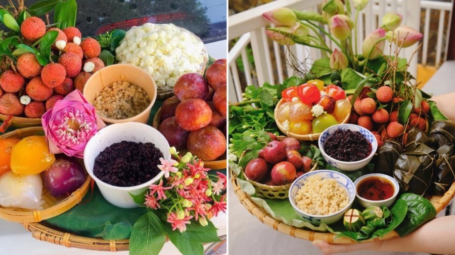 Vào dịp Tết Đoan Ngọ, người ta hay ăn các món như cơm rượu, rượu nếp, trái cây tươi (vải, mận...) để diệt sâu bọ, mong cả năm khỏe mạnh.
