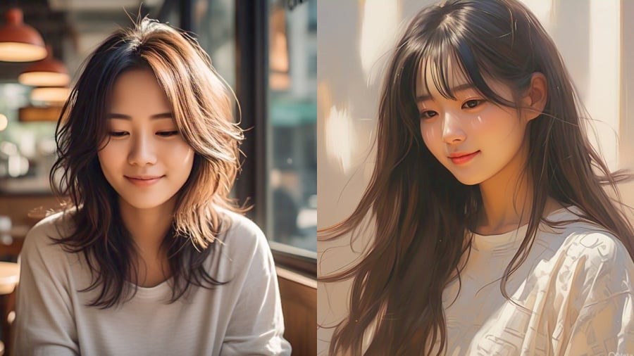 Kiểu tóc layer, tóc xoăn mái thưa đều là những kiểu phù hợp với người tóc mỏng.