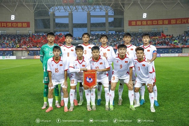 U16 Việt Nam khép lại hành trình tại giải U16 quốc tế CFA Team China bằng màn trình diễn ấn tượng. Ảnh: VFF.