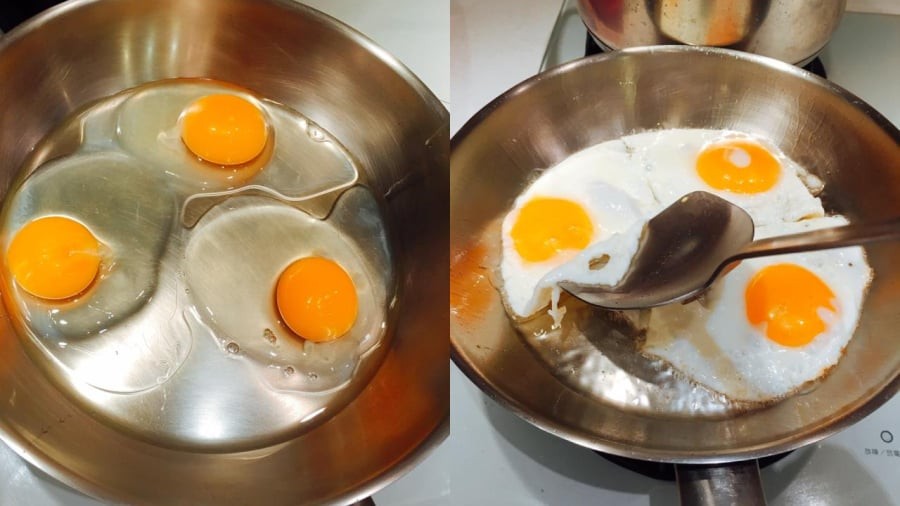 Chảo và dầu mỡ đủ nóng sẽ tạo ra một lớp chống dính tự nhiên.