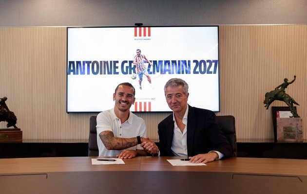 Griezmann gia hạn với Atletico Madrid đến năm 2027.