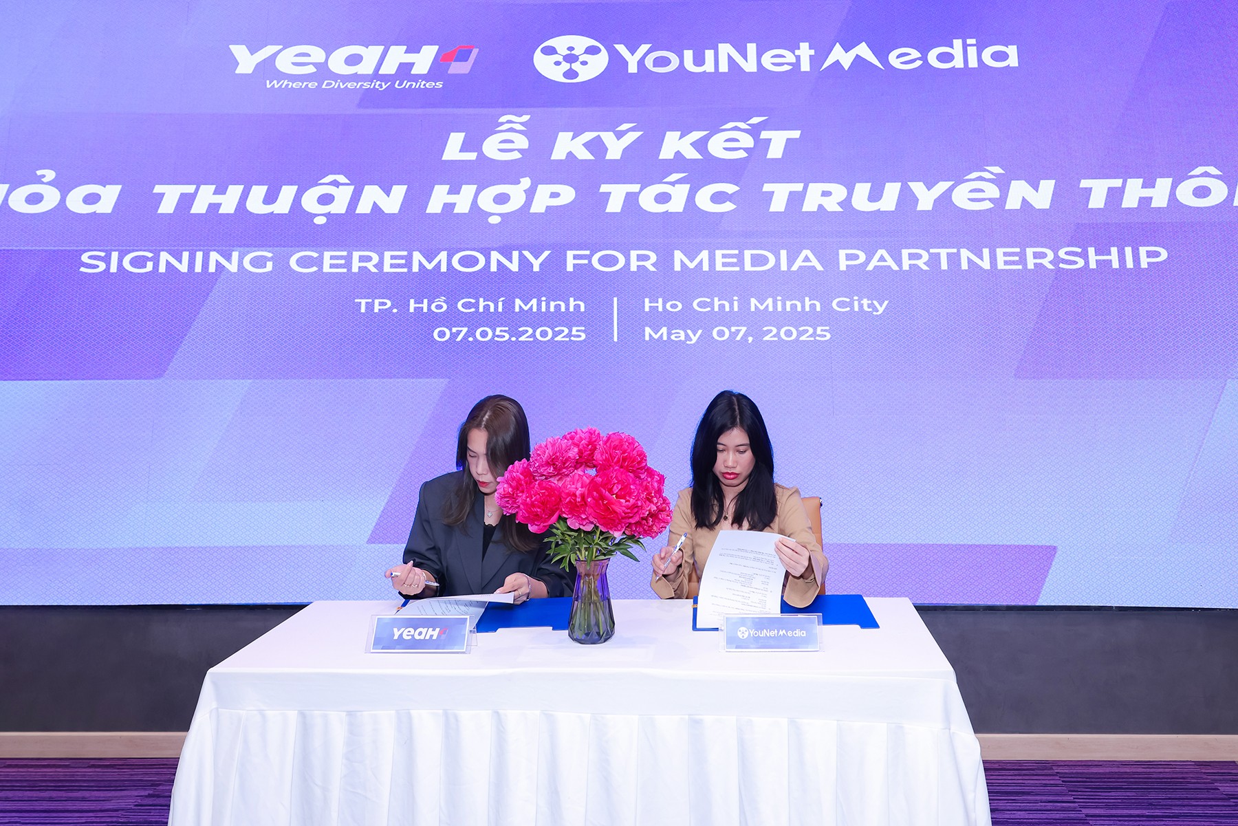 Hình ảnh Lễ Ký kết thỏa thuận hợp tác truyền thông giữa YeaH1 và YouNet Media