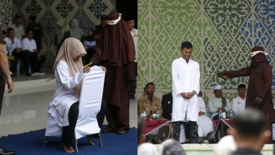 Một cặp đôi bị xử phạt đánh roi vì tội ngoại tình mới diễn ra ở Indonesia