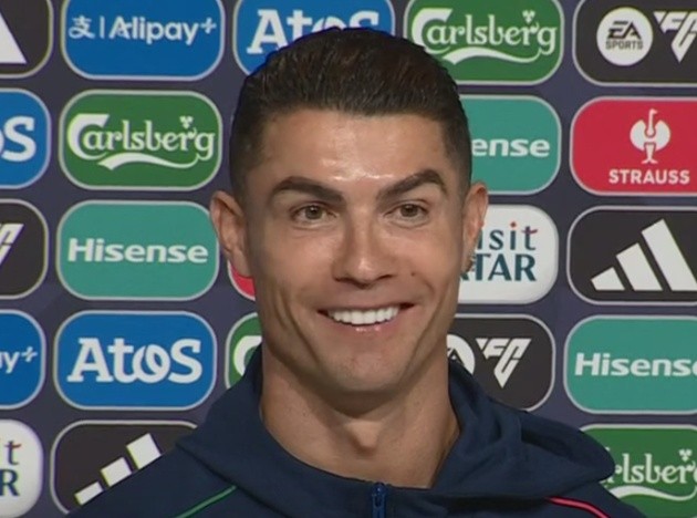 Ronaldo phát biểu trong buổi họp báo trước trận chung kết Nations League.