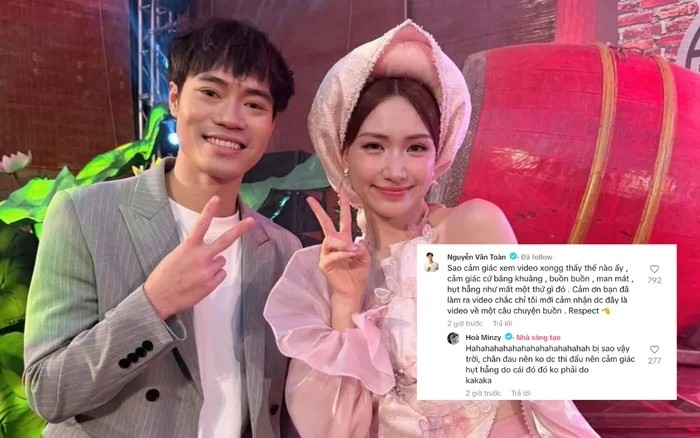 Văn Toàn bình luận dưới bài đăng của Hoà Minzy. Ảnh: Saostar.