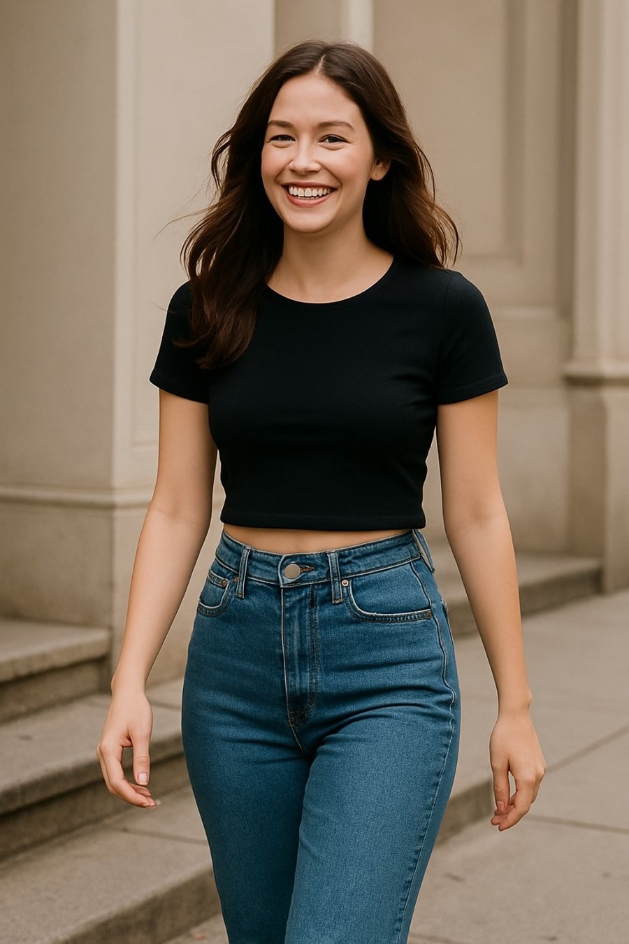 Croptop giúp chia tỉ lệ cơ thể hợp lý hơn, không cần vòng eo 56 vẫn mặc đẹp.