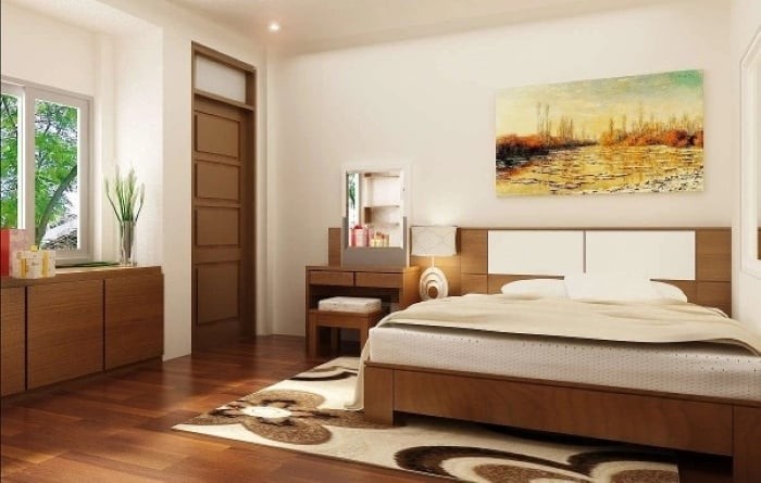 Phong ngủ được sắp xếp đồ đạc hợp lý và theo phong thủy. (Ảnh minh họa)