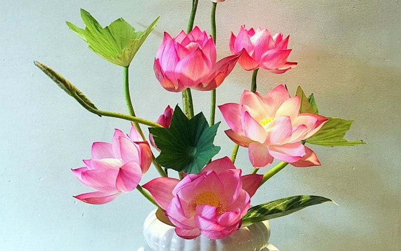Hoa sen hoa sen sẽ giúp cho ngôi nhà giàu sức sống và có vẻ đẹp hài hòa.