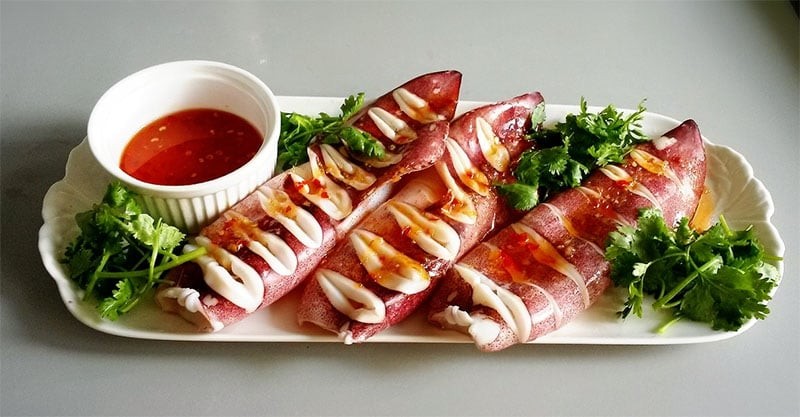 hấp mực giòn sần sật