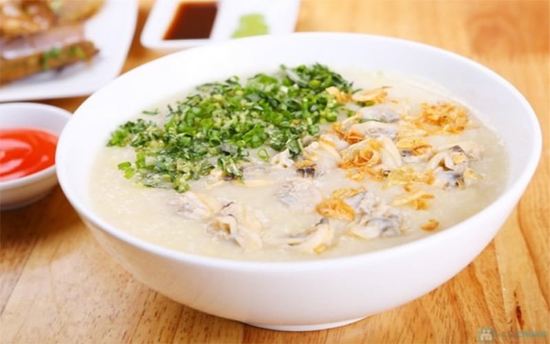 Thành phẩm món cháo ngao thơm ngon