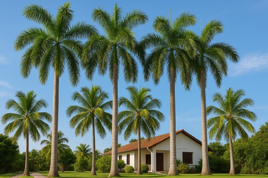 Cây cau trước nhà – biểu tượng thanh cao, mang lại khí lành, giữ yên ấm cho gia đạo.