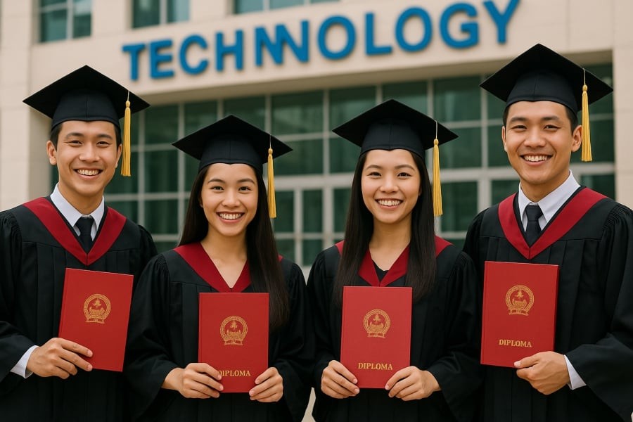 Niềm vui ngày tốt nghiệp – Bước khởi đầu cho sự nghiệp vững chắc với ngành học khối A.