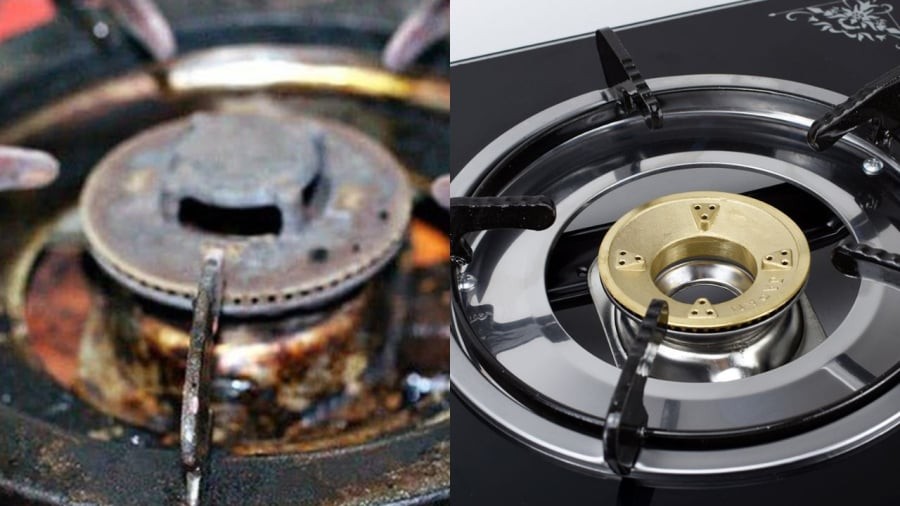 Nhiều nguyên nhân khiến bếp gas bị rỉ sét bám đặc xung quanh