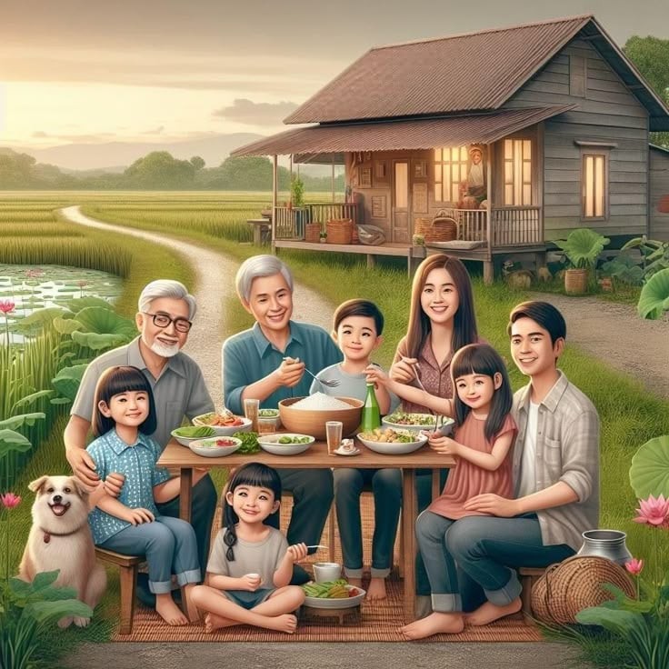 Gia đạo yên ấm thể hiện gia đình có phước