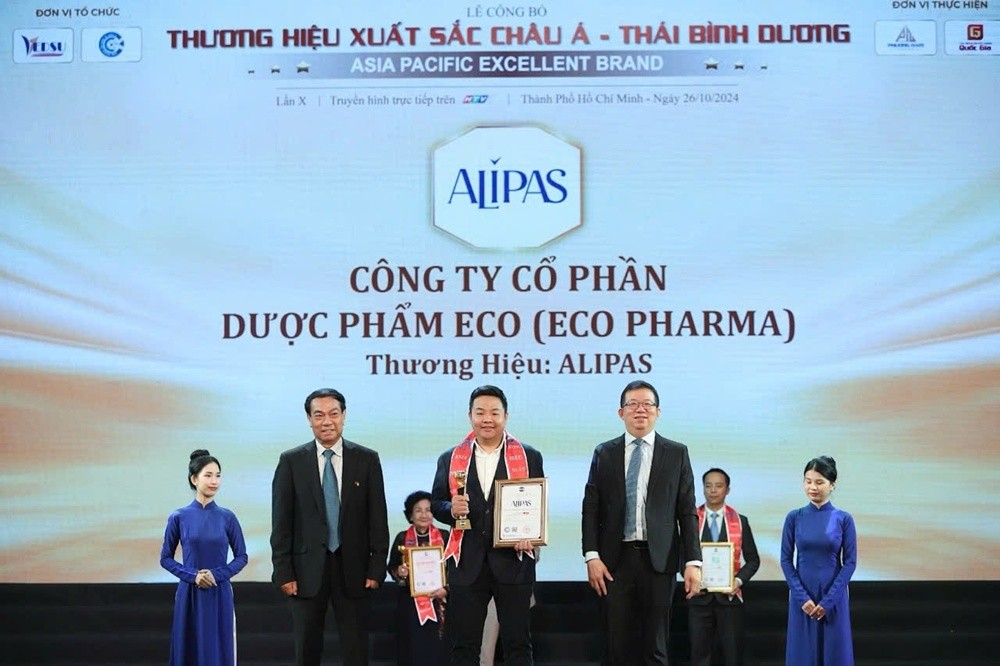 Thương hiệu Alipas của Dược phẩm ECO vinh dự nhận giải thưởng Thương hiệu xuất sắc châu Á - Thái Bình Dương.