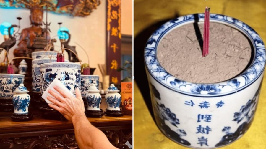 Bát hương bị xê dịch, bát hương nứt vỡ được coi là những điều không tốt trong phong thủy.