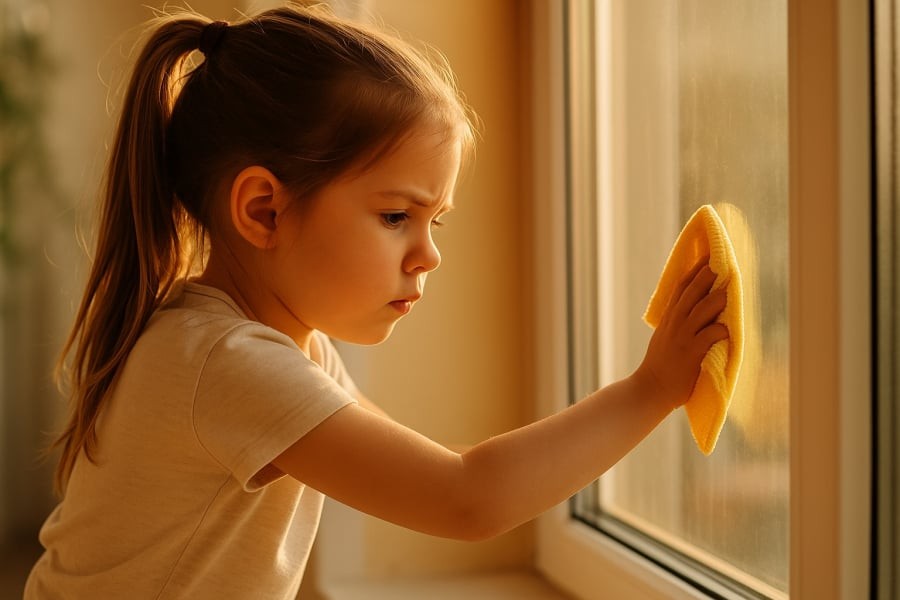 Trẻ làm việc nhà từ nhỏ học được tinh thần trách nhiệm và sự kiên nhẫn.
