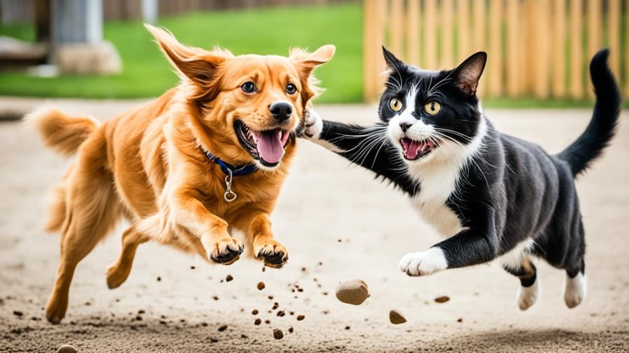 Chó và mèo ghét nhau được cho là do tập tính giống loài khác nhau.