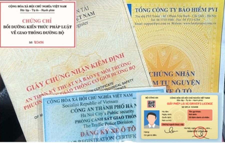 Các giấy tờ phải mang theo khi tham gia giao thông. (Ảnh minh họa)