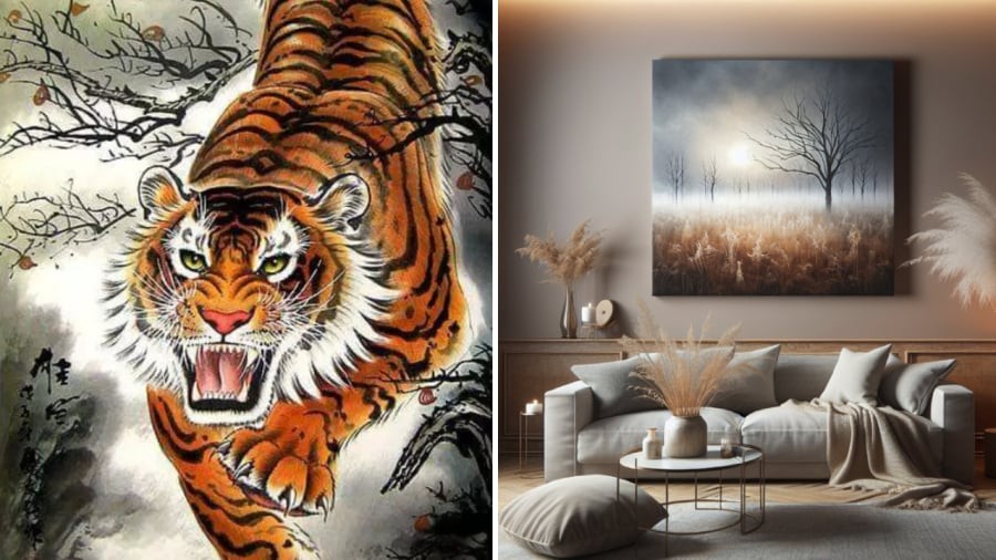 Những bức tranh phong thủy có màu sắc u tối, tranh thủ dữ được đánh giá là mang ý nghĩa không tốt lành cho phong thủy của căn nhà.