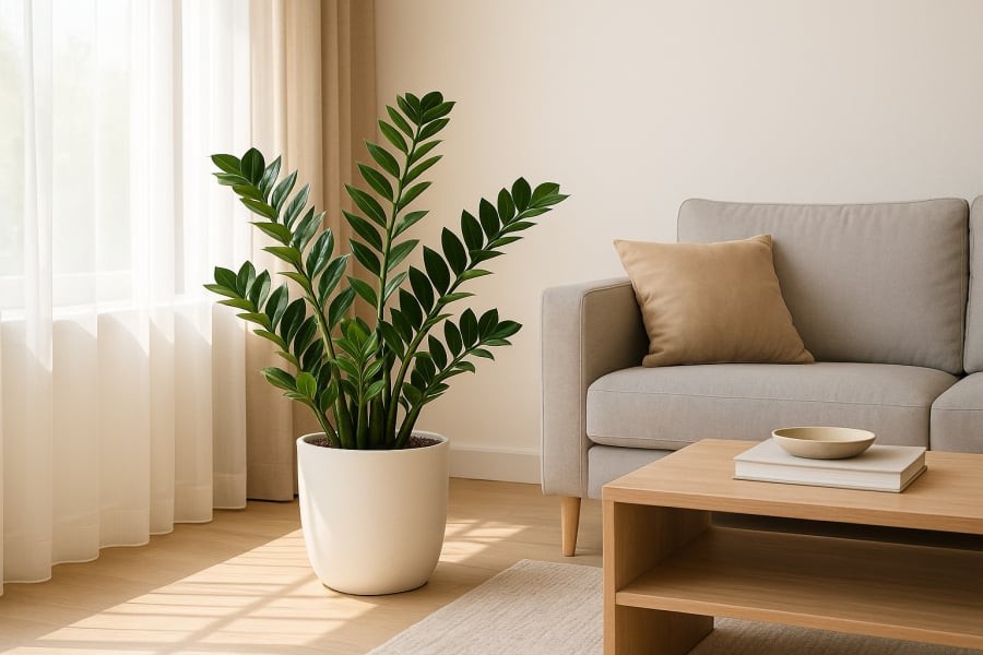 Cây kim tiền không chỉ làm đẹp không gian sống mà còn mang lại tài lộc, thịnh vượng cho gia chủ.
