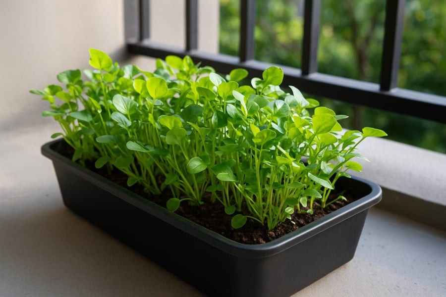 Cải xoong dễ trồng tại nhà, chỉ cần chậu nhỏ và môi trường ẩm mát là có thể thu hoạch quanh năm.