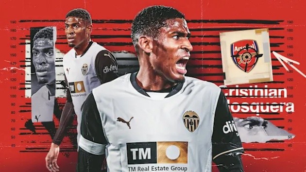 Mosquera chuẩn bị gia nhập Arsenal.