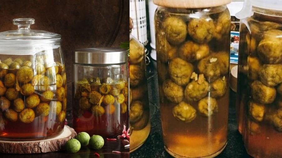 Sấu ngâm đường để quanh năm
