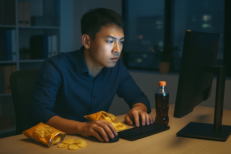 Thói quen ngồi lâu trước máy tính mỗi ngày làm tăng nguy cơ gan nhiễm mỡ không do rượu.
