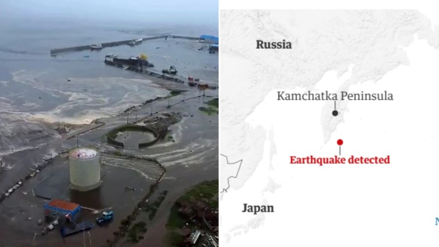 Sóng thần ập vào thị trấn Severo-Kurilsk (Nga) sau một trận động đất 8,8 độ richter diễn ra ở ngoài khơi vùng Viễn Đông.
