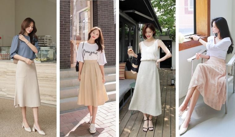 Chân váy suông là món đồ không thể thiếu trong tủ đồ hè của phụ nữ ngoài 40.