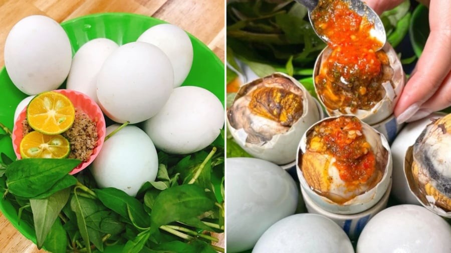 Có thể quan sát màu vỏ trứng vịt lộn để biết đâu là quả non, đâu là quả già.