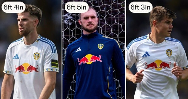 Leeds chiêu mộ những cầu thủ có chiều cao ấn tượng. 