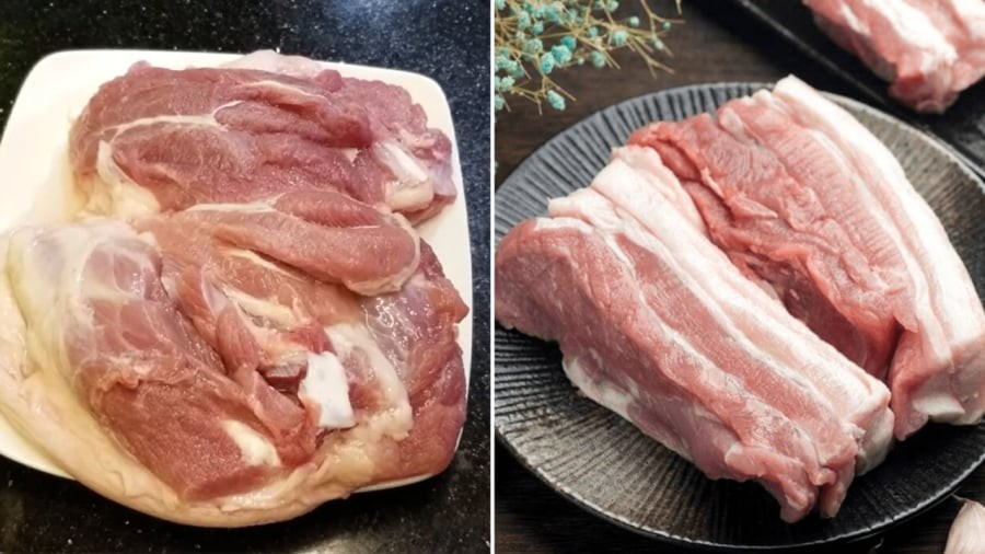 Thịt ba chỉ, thịt chân giò là những phần thịt được nhiều người lựa chọn để làm món luộc.