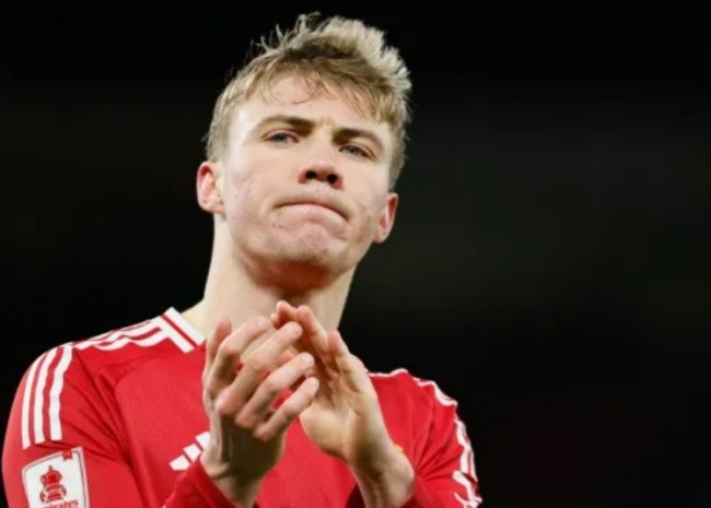 Hojlund trong màu áo Man United.