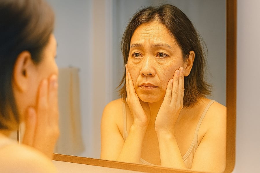 Làn da xỉn màu, nhăn nheo vào cuối ngày có thể là lời cảnh báo rằng cơ thể bạn đang già nhanh hơn bình thường.