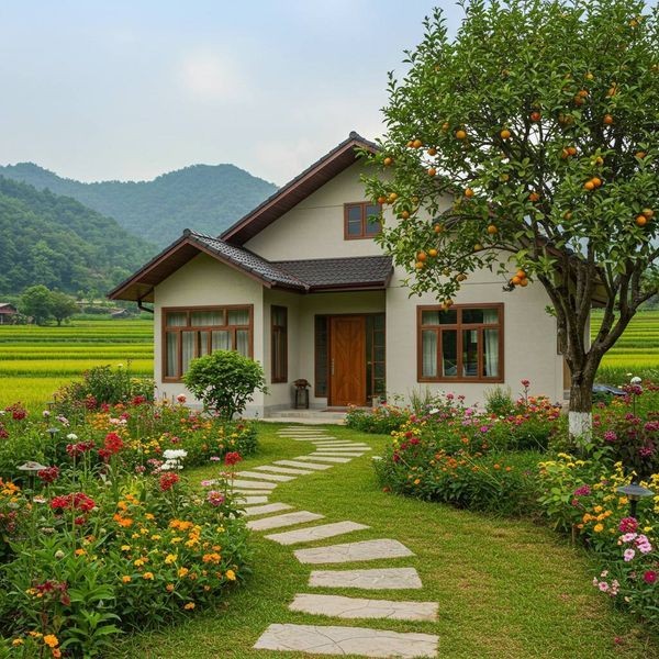 Cây cối quanh nhà xanh tốt, báo hiệu phong thủy tốt