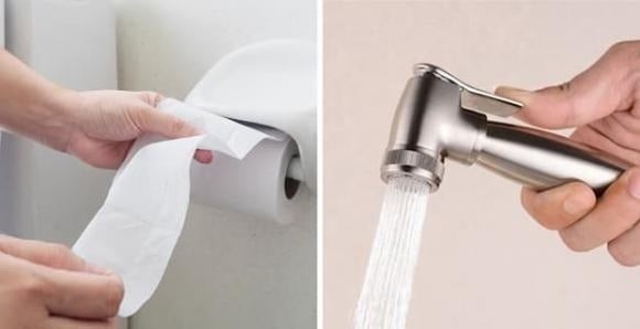 Do đó, cách tốt nhất để vệ sinh sau khi đi vệ sinh chính là dùng vòi xịt, giúp làm sạch hiệu quả và nhẹ nhàng hơn.