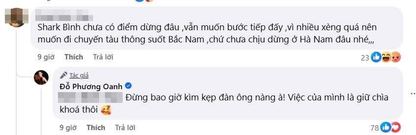 Phương Oanh giữ thái độ bình tĩnh và đáp lại một cách thẳng thắn.