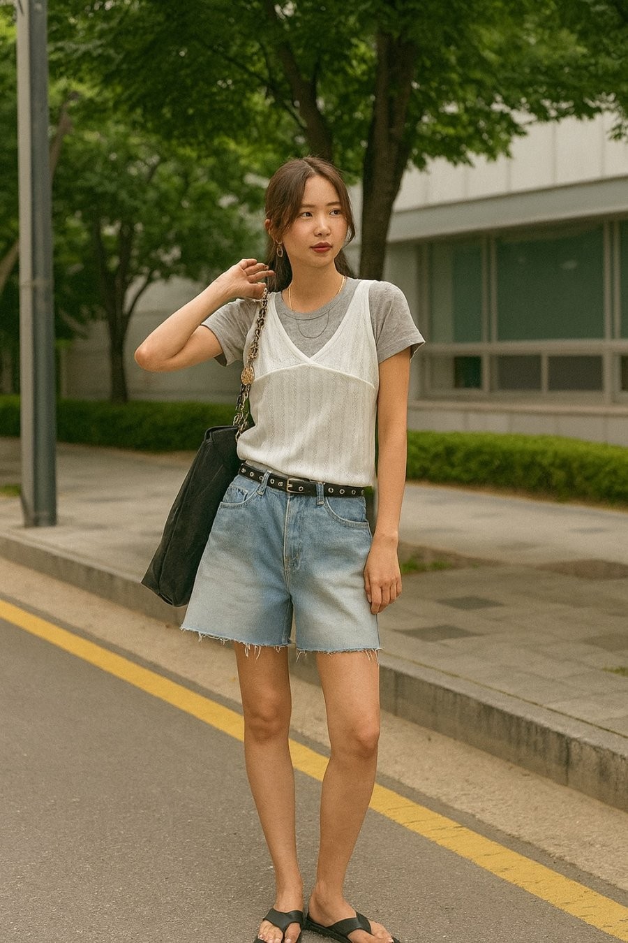 Phong cách layering nhẹ nhàng cho ngày thu nắng – năng động, thoải mái mà vẫn hợp mốt.