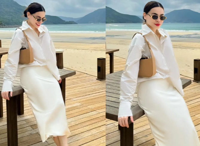 Set trang phục của Hồ Ngọc Hà không chỉ tinh tế, sang trọng mà còn có sự trẻ trung.