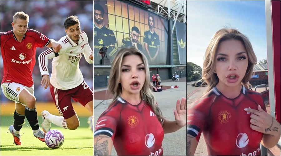 Shania Howard bị nhân viên an ninh tại Old Trafford từ chối cho vào sân bởi trang phục táo bạo.