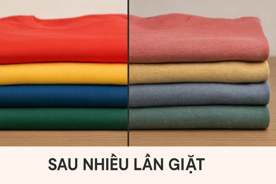Quần áo dễ phai màu, xù lông và biến dạng nếu thường xuyên giặt nhanh.