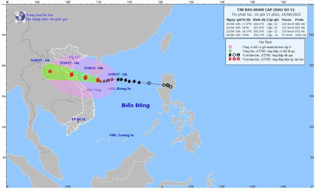 Ảnh: Trung tâm Dự báo Khí tượng Thủy văn Quốc gia